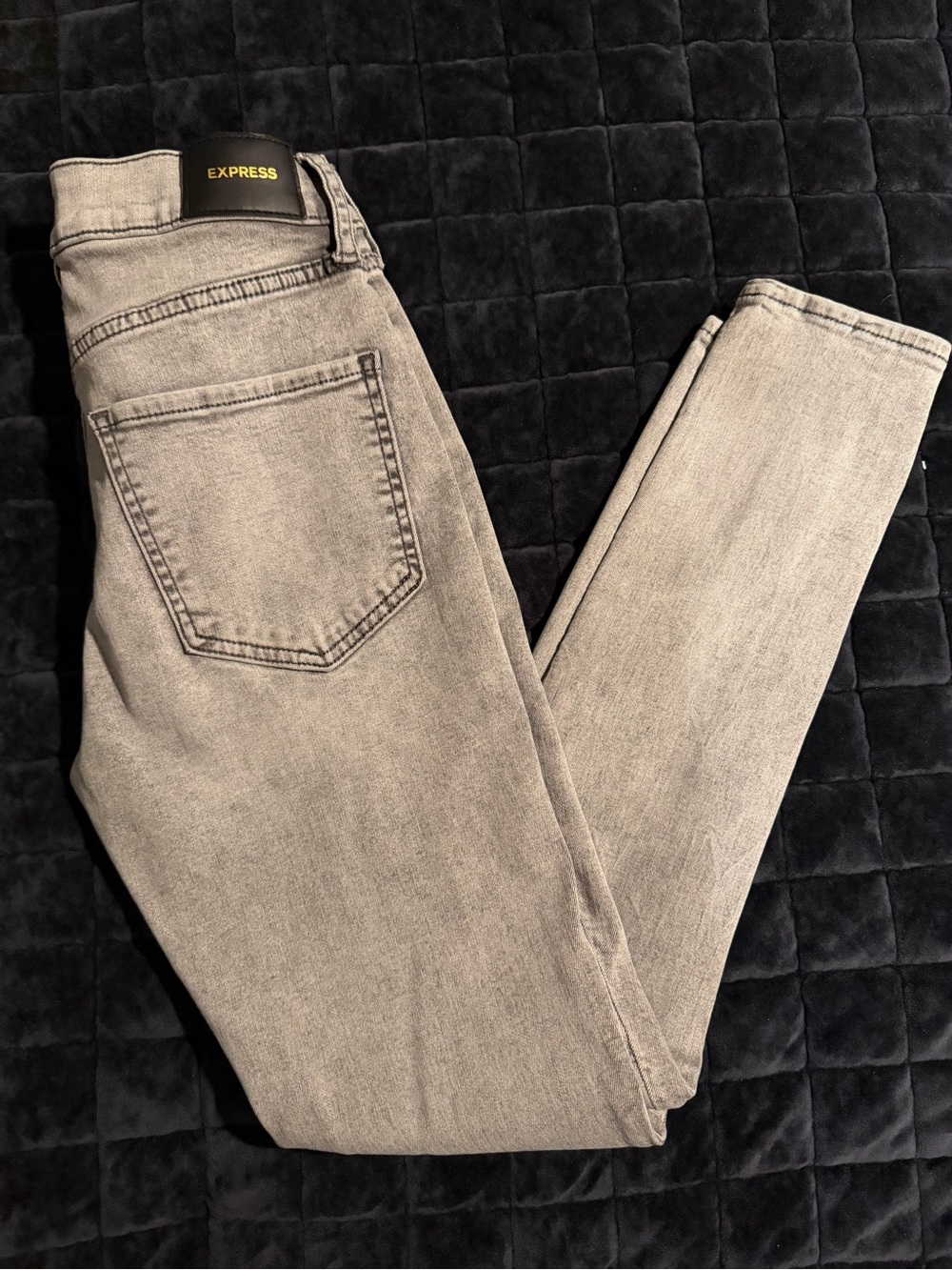 Express Gray Mid-Rise Skinny Jeans